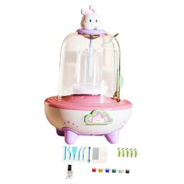 Imagem de Fancyes Kit de cerâmica infantil DIY com torno, alimentado por USB, 13x19cm, para crianças de 6 a 12 anos, multifuncional, compacto e com ferramentas, Rosa