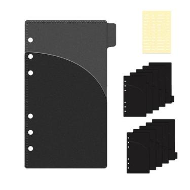 Imagem de Divisórias de bolso Binder NatsumeBasics A6 pretas (pacote com 12)