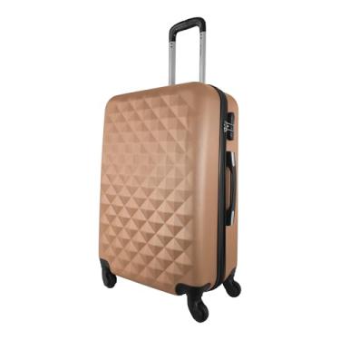Imagem de Mala De Viagem Grande Rígida Para 23 à 32 kg Com Rodas 360º E Cadeado Segredo. (Rosé Gold D1G)