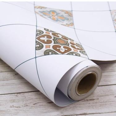 Imagem de Piso Vinilico Autocolante, Adesivo para Piso, Vinilico Autocolante 10mx61cm Proprio para Chão Quarto, Cozinha, Sala, Banheiro(P5 Azulejo Portugues)