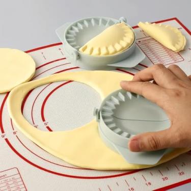 Imagem de Máquina de fazer bolinhos de massa, molde multifuncional Pierogi Pastelitos, prensa de bolinhos fácil de usar, ferramenta de cozinha durável para assar e cozinhar (verde)