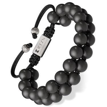 Imagem de RTZN Pulseira masculina Shungite – Pulseira de proteção EMF para joias Shungite autênticas artesanais de alta qualidade – Pulseiras masculinas ajustáveis de 8 mm, Adjustable, Pedra, Sem Pedra Preciosa