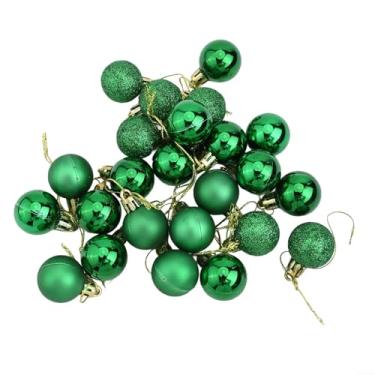Imagem de Conjunto de enfeite de bola de árvore de Natal inquebrável de 24 em 8 cores sortidas com acabamento fosco brilhante e glitter para decoração de casa, casamento, festa de aniversário, celebração, 3 cm