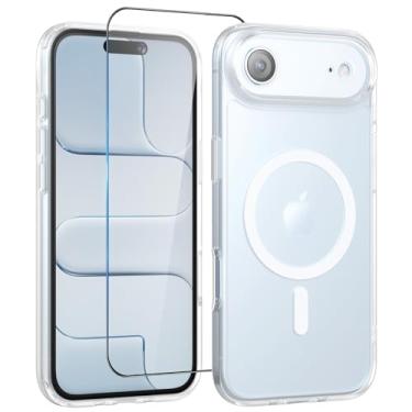 Imagem de Eastcoo Capa magnética para iPhone 17 Air [proteção contra quedas de grau mil] [compatível com Magsafe] Capa protetora fina translúcida fosca TPU PC para celular para homens e mulheres