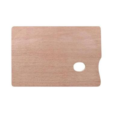 Imagem de Paleta De Pintura Oval De Madeira Para Artes Finas Óleo E Guache HH-03