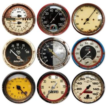 Imagem de ANATTASOUL Conjunto de 9 porta-copos retrô com padrão de painel colorido de madeira, presente de inauguração de casa redonda para casa nova, proteção de mesa de centro decorativa de 9,9 cm para