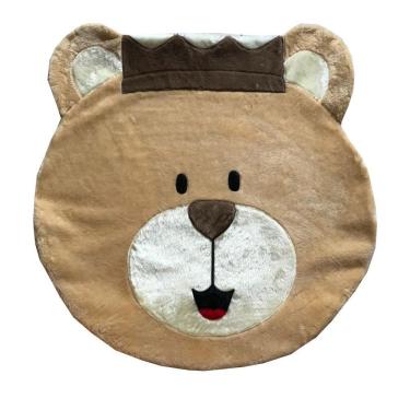 Imagem de Tapete Pelúcia Urso Rei 95Cm X 90Cm Quarto Infantil Base Emborrachado