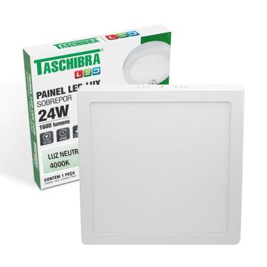 Imagem de Painel De Led Quadrado Sobrepor 24w Bivolt Taschibra 4000k Luz Neutra