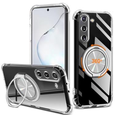 Imagem de Capa de celular compatível com Samsung Galaxy Note 10, suporte giratório de 360° [não amarelo] capa protetora transparente de 4 cantos à prova de choque para Samsung Galaxy Note 10 - transparente