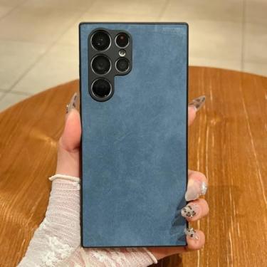 Imagem de Capa de couro luxuosa para celular Samsung Galaxy S25ultra S24 S23 S22 S21plus Ultra S23fe A55 A35 A25 A15 Soft (para Samsung Galaxy A25/Bule)