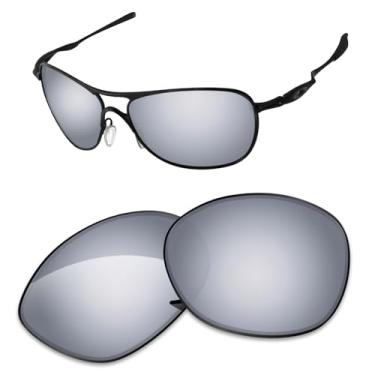 Imagem de Lentes de substituição de 1,6 mm compatíveis com óculos de sol Oakley Crosshair New 2012 OO4060, antiarranhões e resistentes a impactos, Prata escura espelhada, One Size
