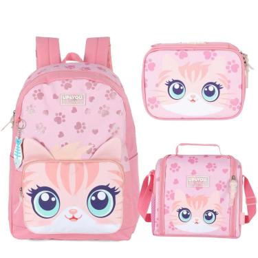 Imagem de Kit Mochila Lancheira Estojo Bolsa Escolar Cute Pet Up4you-Feminino