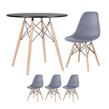 Imagem de Loft7, Mesa redonda Eames 80 cm + 3 cadeiras Eiffel DSW