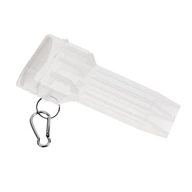 Imagem de Luzhengyang Caixa moderna de plástico transparente portátil com fivela de bloqueio para dardos - estojo de peso e armazenamento para ponta de aço e dardos de ponta macia - Design compacto e elegante