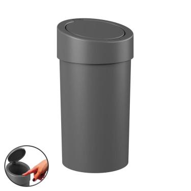 Imagem de  Lixeira 9 Litros com Tampa Click Press Cozinha Banheiro Cinza - 10909 Coza
