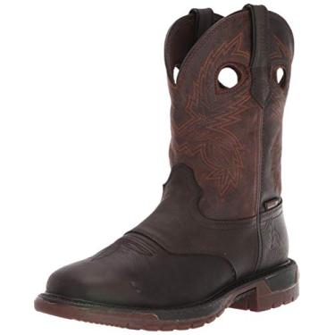 Imagem de ROCKY Tênis masculino original Ride Flex 28 cm impermeável para segurança no trabalho casual - marrom, Marrom escuro Crazy Horse, 8 Wide