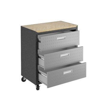 Imagem de Balcão Multiúso Titanium Itatiaia 3 Gavetas Preto c/ Cinza