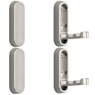 Imagem de Hexaluxe Gancho de parede dobrável, 2 peças de ganchos dobráveis, ganchos dobráveis de liga de zinco resistentes montados na parede para pendurar casaco, toalhas, roupas, chapéus, bolsas, chaves