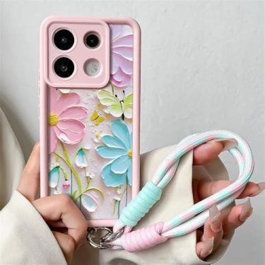 Imagem de Capa com cordão para Xiaomi Redmi 14T 13T 15 Pro Poco F6 M6 C75 14C Note 14 Pro Plus, alça de pulso com corrente para pendurar, NYNY30, rosa, SS, para Xiaomi 14