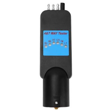 Imagem de JicSuXi Testador de luzes de reboque com 7 pinos, conector para trailer, tomada à prova d'água de 4 pinos para engate de reboque, barco e caminhonete.