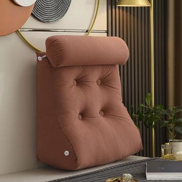 Imagem de Almofada de cabeceira de quarto triangular de camurça sintética de luxo - almofada de apoio para cabeceira desfiada, almofada ergonômica para encosto para cama de jogos, sofá, relaxamento, leitura