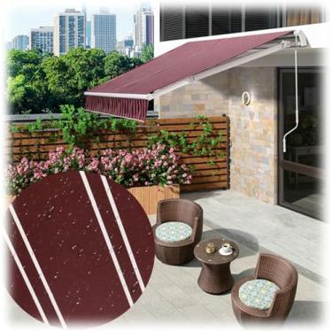 Imagem de Wzglod Cobertura superior de tecido de substituição para toldo protetor solar em tecido de poliéster manual/capa de toldo retrátil elétrico toldo de pátio externo toldos de deck