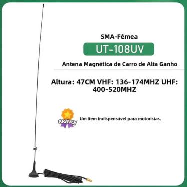 Imagem de Antena De Carro NAGOYA UT-108UV De Alta Ganho 47CM SMA-F UHF VHF 144MH