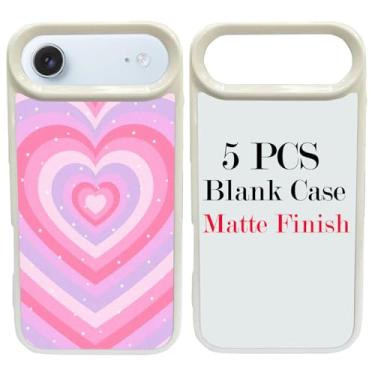 Imagem de JUSTRY 5 conjuntos de capas de celular em branco de sublimação para iPhone iPhone Air, 2 em 1 2D DIY TPU em branco capa de borracha macia + inserções foscas, fácil de sublimar personalizado sub-branco