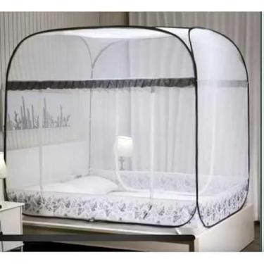 Imagem de Mosquiteiro Tipo Tenda Dobrável para Cama Casal – Proteção Contra Mosquitos, Instalação Livre, Compacto e Portátil(Marron Claro,200X150)