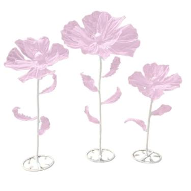 Imagem de WeiLaiKeQi 3x Cenário de flores artificiais gigantes Arranjos de casamento de primavera Decorações de casamento para recepção para exibição de janela de, ROSA