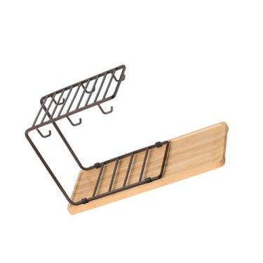 Imagem de Ioensy Suporte para copos de água, porta-copos de café com bandeja de madeira, organizador de cozinha, moderno, multiuso, suporte para canecas de, Marrom