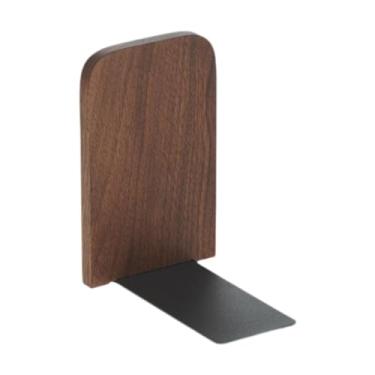 Imagem de Fxzqgnh Suportes de Livros de Madeira, Batentes para Livros, Elegante Batente para Revistas, Apoio para Estantes, Prateleiras E Mesas, Marrom, 11x8x13cm