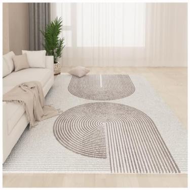 Imagem de SPXMQSS Tapetes grandes para sala de estar, antiderrapante, antiderrapante para quarto, tapetes macios de lã sintética lavável para sala de estar, quarto, escritório - fácil de limpar, bege/cinza