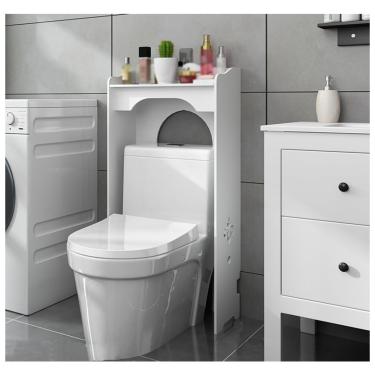 Imagem de SPXMQSS Unidade de armazenamento sobre vaso sanitário, unidade de armazenamento de máquina de lavar, prateleira de armazenamento de banheiro com gaveta e compartimentos abertos, para banheiro