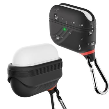 Imagem de HALLEAST Capa protetora à prova d'água para AirPods Pro 3, capa protetora de silicone portátil elegante para Air Pod Pro3, preta