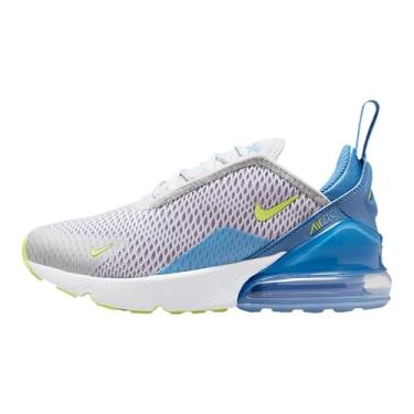 Imagem de Nike Tênis infantil Air Max 270 (IB4404-043, platina pura/rush fúcsia/azul além/torção limão claro), Platina pura/rush fúcsia/azul além/torção limão claro, 11 Little Kid