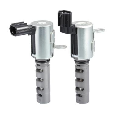 Imagem de VekAuto 2 peças de solenoide de temporização de válvula variável compatível com Lexus ES350 Base 3.5L V6 Gas 2007-2018, válvula solenoide VVT de controle de tom prateado de metal durável