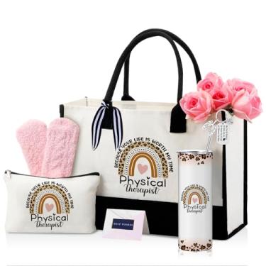 Imagem de Geiserailie Conjunto de 8 peças de presentes para mulheres, incluindo copo de copo, sacola de supermercado, meias de pelúcia, chaveiro e envelope de cartão, Colorido., One Size