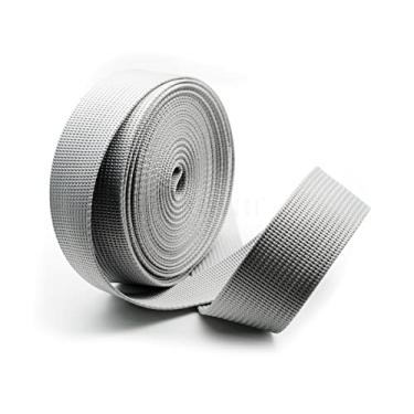 Imagem de CRAFTMEMORE Tecido de nylon pesado de 2,5 cm - Alças para artes e artesanato, correia de alta densidade de bolsa de luxo (5 jardas, cinza claro)