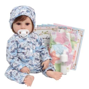 Imagem de Boneca Reborn Bebê Realista Menina Fio a Fio Pode Molhar - Cegonha Reb