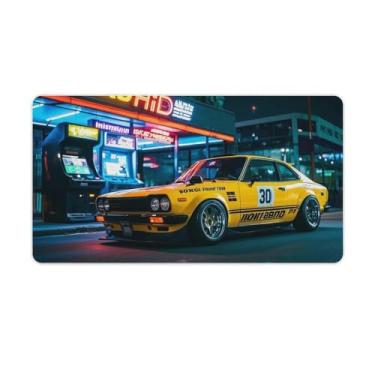 Imagem de HouLaiZhe Retro Classic RX3 JDM Console de jogos de carro Neon Gaming Mouse Pads JDM Car Desk Pads grandes para teclado de mesa, computador, Mat, 40 x 75 cm