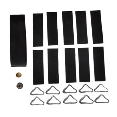 Imagem de oshhni Kit de 10 peças com fivela triangular preta para fixação de cama elástica e reparo de tapetes de trampolim.