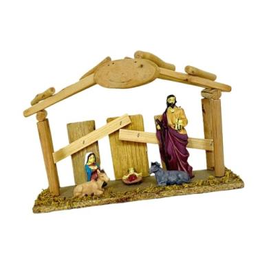 Imagem de IEUDNS Presépio de Natal com Cavalo e Vaca - Decoração Tradicional para Lareira e Casa de Festas