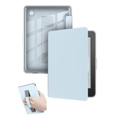 Imagem de Capa para eReader Kobo Clara Color/Clara BW/Clara 2E eReader de 15 cm com alça de pulso e hibernar/despertar automático, à prova de choque e resistente a arranhões (azul claro)