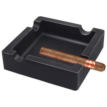 Imagem de Cinzeiro de charuto para pátio externo, cinzeiros de silicone de calibre grande inquebrável para decoração de interior/casa com suporte para charutos de 4 descansos, bandeja de cinzas minimalista