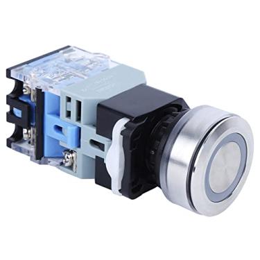 Imagem de Interruptor de botão compacto Fafeicy AC/DC12V com luz azul 30mm Diâmetro de instalação GQ38 (bloqueio automático), botões e indicadores