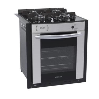 Imagem de Fogão De Embutir 4 Bocas Prisma Vitreo Bl Inox Gás Glp Venax