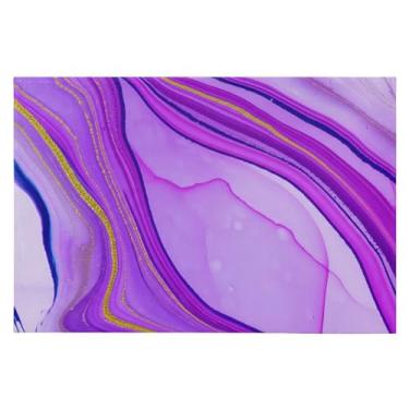 Imagem de CEBUGI Tapete de área 60 x 90 cm, macio, lavável, antiderrapante, com suporte de borracha, estampa de mármore roxo, para sala de estar, quarto, decoração de casa