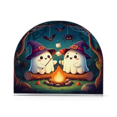 Imagem de Wassud Porta-guardanapos de acrílico para dois fantasmas fofos, dispensador de guardanapo de papel moderno em forma de U para mesa, cozinha, sala de jantar, bancada 1 peça (comporta 50-60 guardanapos)