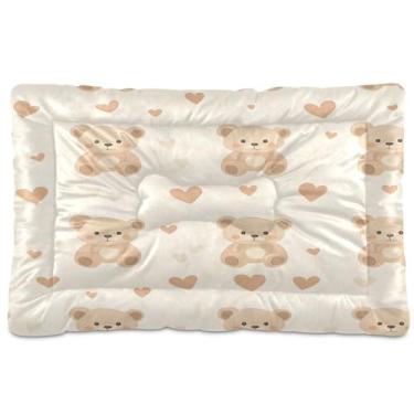 Imagem de Wassud Cama de cachorro adorável urso ao ar livre para cães pequenos, lavável à prova d'água, tapete de viagem para animais de estimação, cama portátil para gatos com fundo antiderrapante para uso